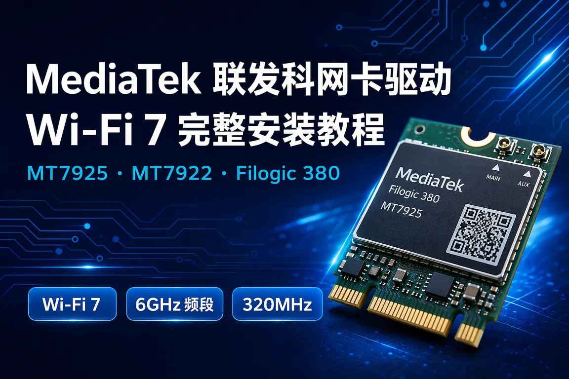 MediaTek联发科网卡驱动下载安装指南:Wi-Fi 7 MT7925/MT7922/Filogic 380 Win11完整教程(2026)
