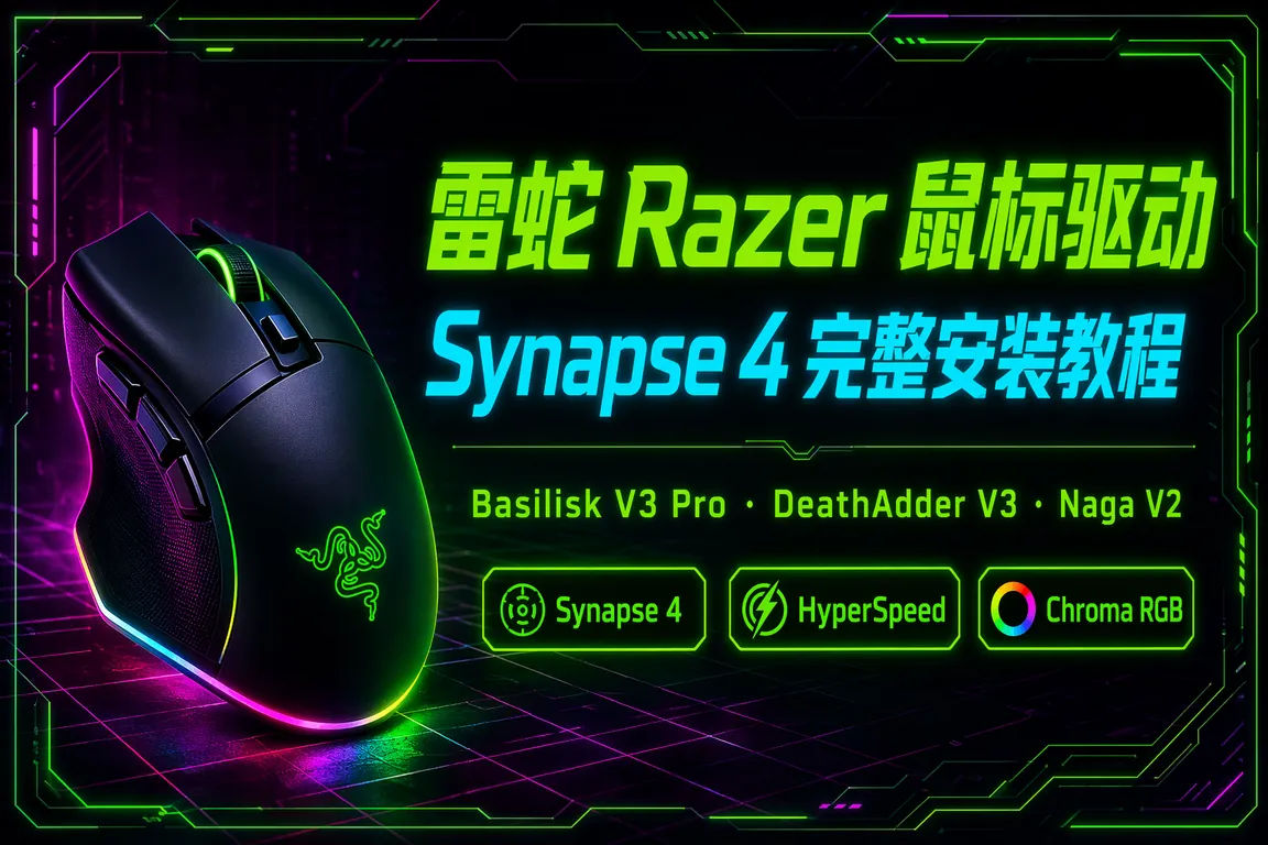 雷蛇Razer鼠标驱动下载安装指南:Synapse 4/Basilisk V3 Pro/DeathAdder V3/Naga V2 Win11完整教程(2026)