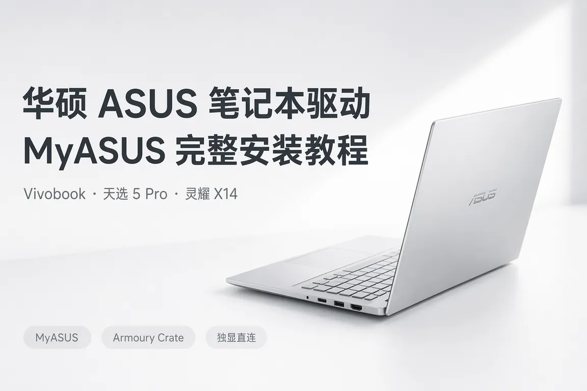 华硕ASUS笔记本驱动下载安装指南:Vivobook 16/天选5 Pro/灵耀X14/MyASUS Win11完整教程(2026)