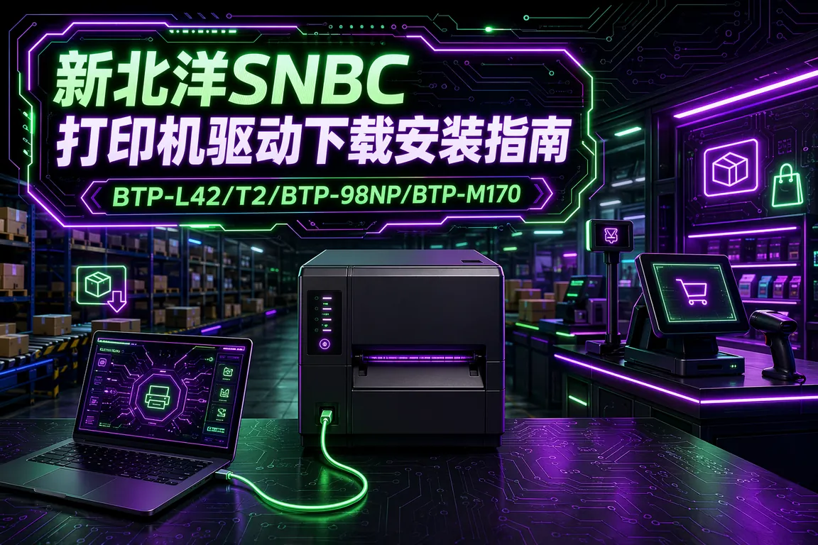 新北洋SNBC打印机驱动下载安装指南:BTP-L42标签/T2热敏/BTP-98NP小票/BTP-M170针式Win11完整教程(2026)