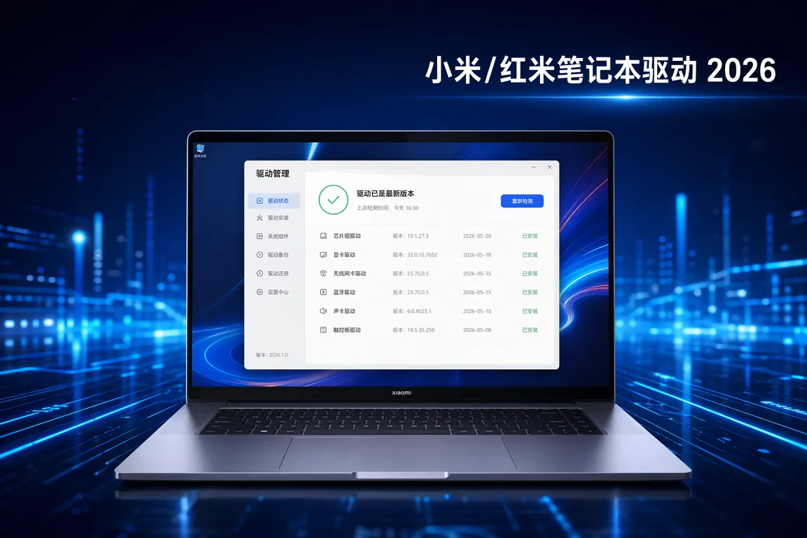 小米/红米笔记本驱动下载安装指南:Pro 16 2025/RedmiBook Pro 16/Air 14/小米驱动助手 Win11完整教程(2026)