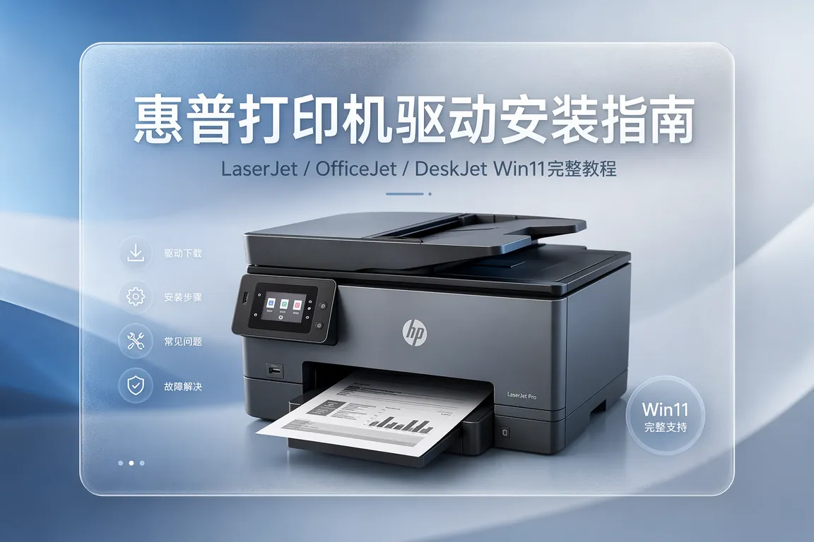 惠普HP打印机驱动下载安装指南:LaserJet 1020/M126/OfficeJet 7740/DeskJet 2722 Win11完整教程(2026)