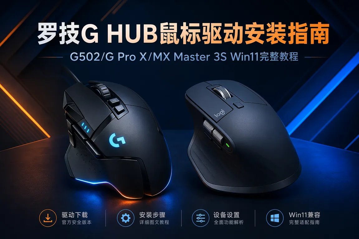罗技Logitech G HUB驱动下载安装指南:G502 X PLUS/G Pro X Superlight 2/MX Master 3S Win11完整教程(2026)