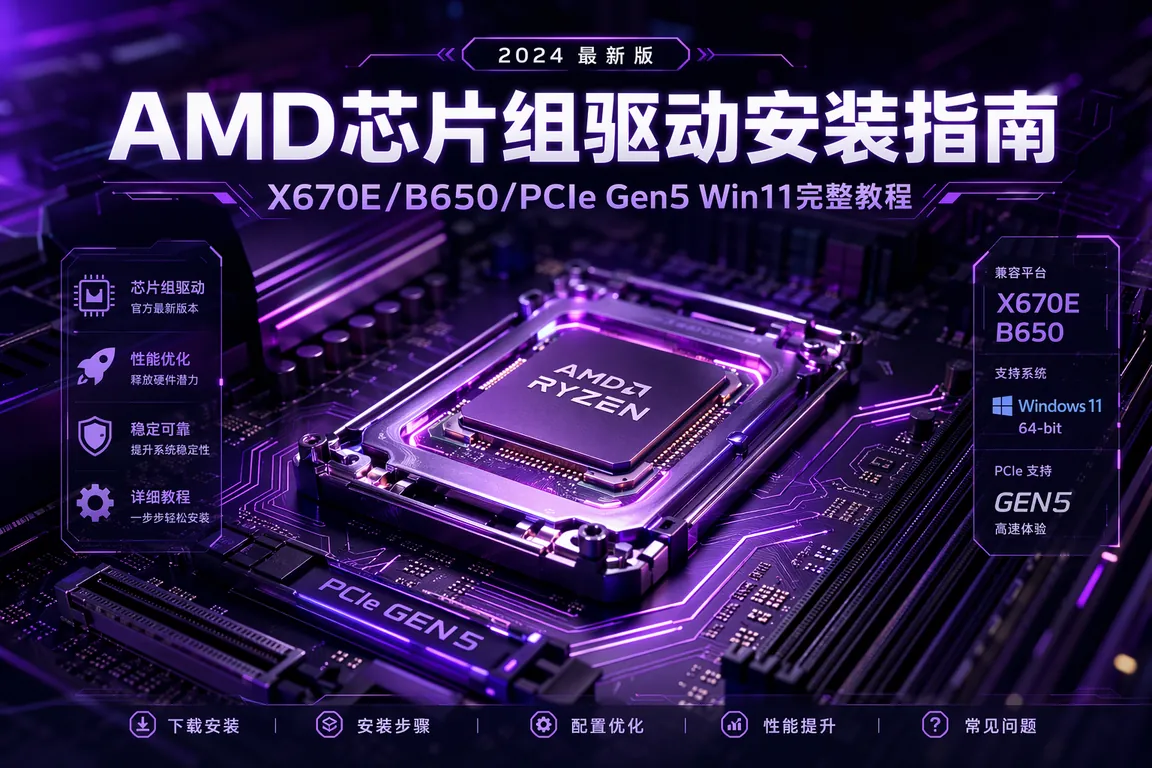 AMD芯片组驱动下载安装指南:X670E/B650/B850/锐龙7000/9000系列PCIe Gen5/USB4 Win11完整教程(2026)
