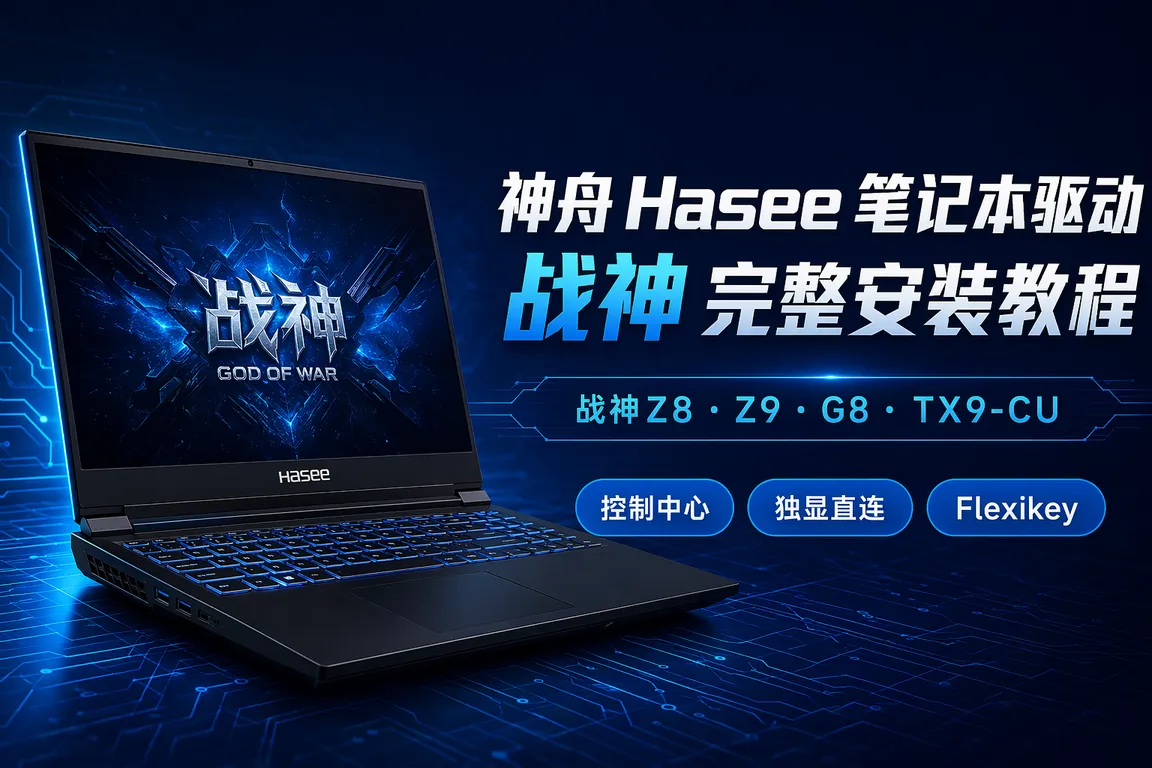 神舟Hasee笔记本驱动下载安装指南:战神Z8/Z9/G8/TX9-CU/优雅A350游戏本Win11完整教程(2026)