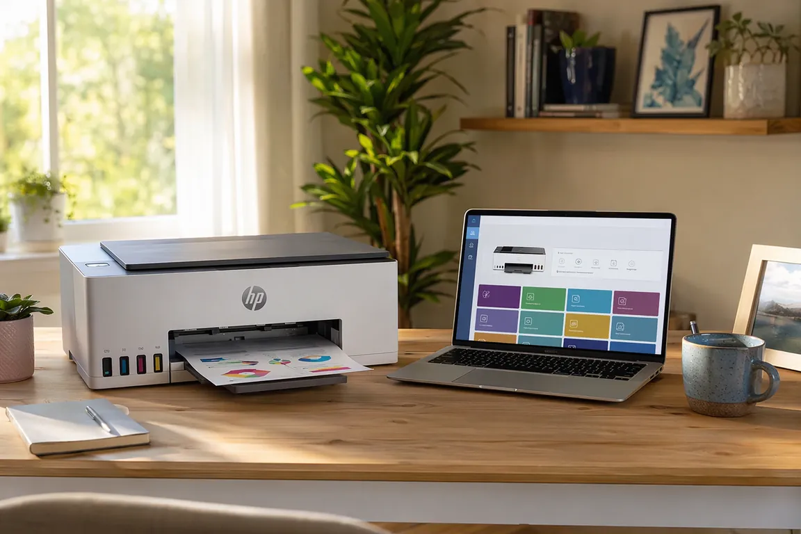 HP Smart Tank家用打印机与HP Smart App操作界面