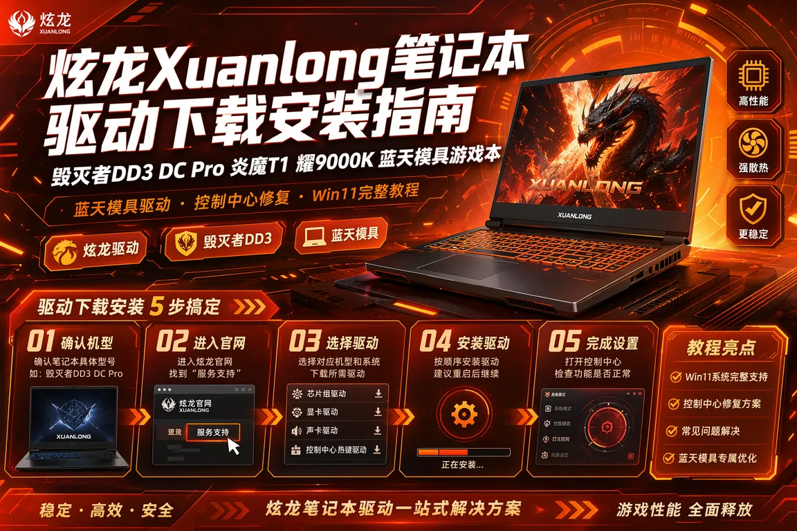 炫龙Xuanlong笔记本驱动下载安装指南