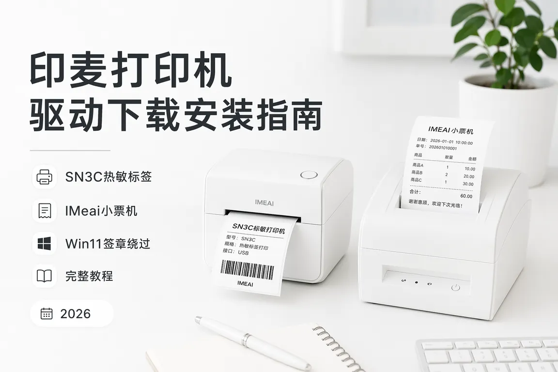 印麦打印机驱动下载安装指南 SN3C热敏标签 IMeai小票机 Win11签章绕过完整教程 2026