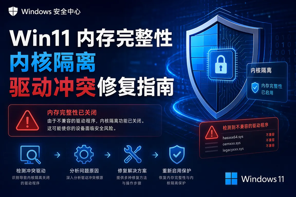 Win11内存完整性内核隔离驱动冲突修复指南