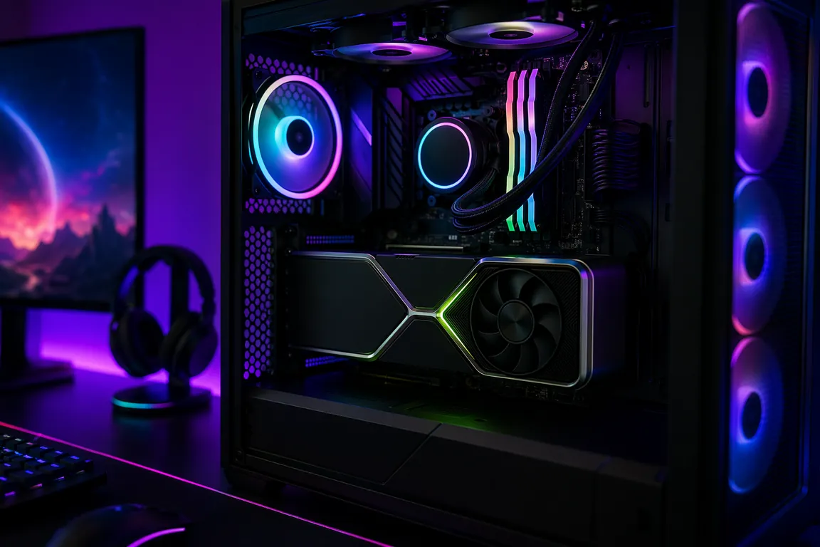 NVIDIA graphics card driver installation process, blue tech theme, modern desktop setup, no text
