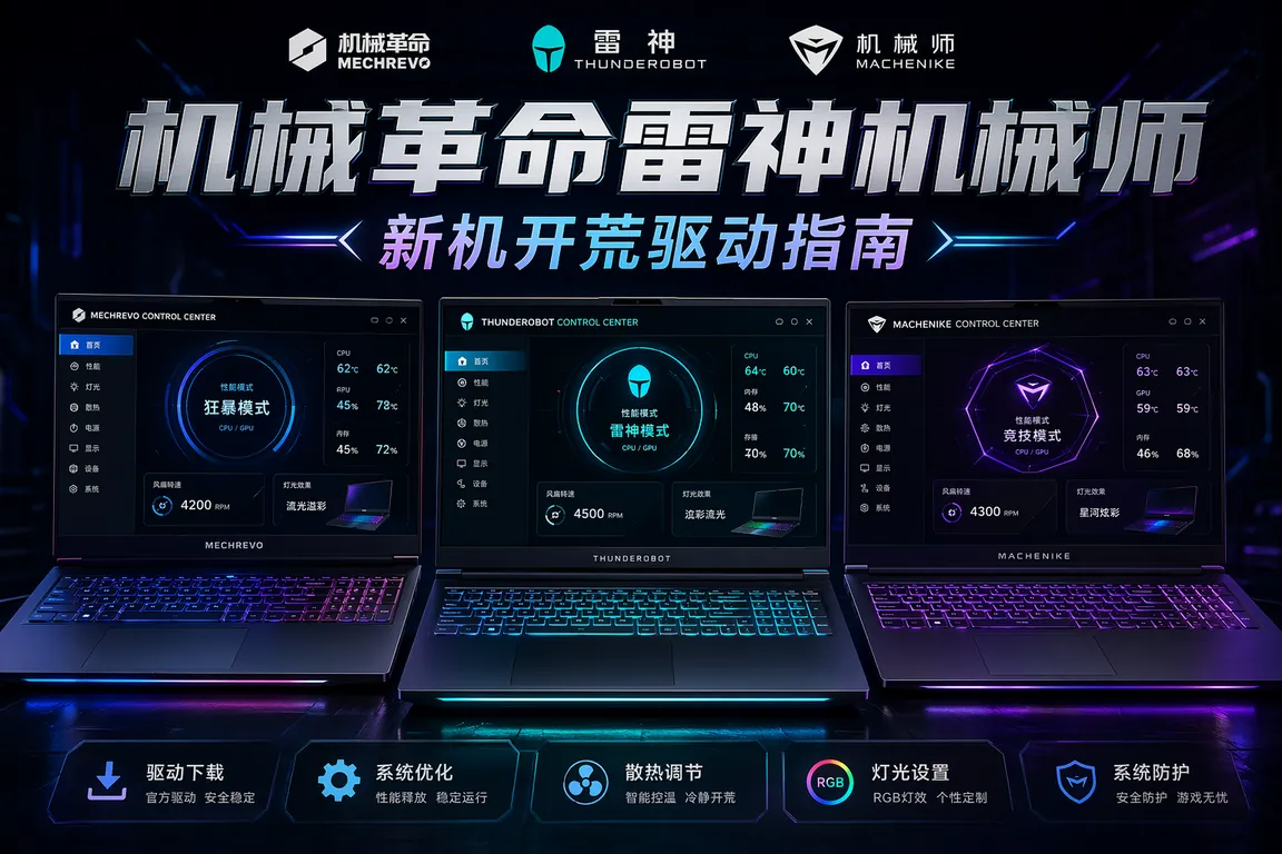 机械革命/雷神/机械师新机开荒：驱动包下载与驱动中心安装完整指南(2026)