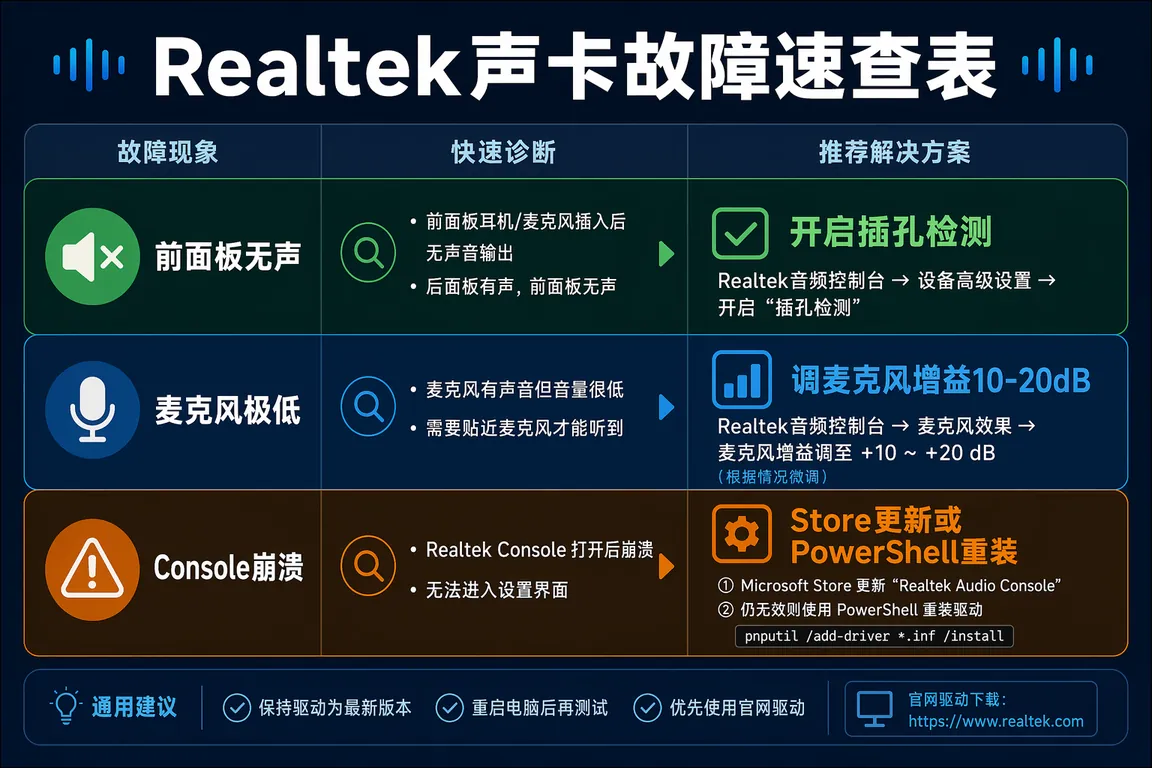 声卡故障排查流程
