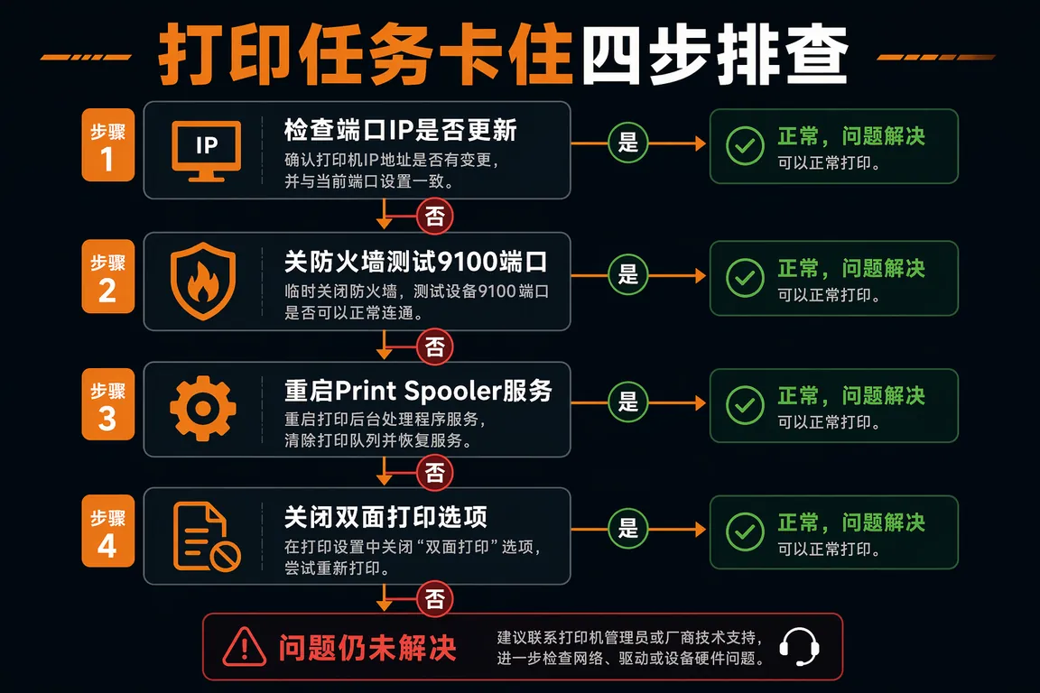 打印任务卡住排查流程