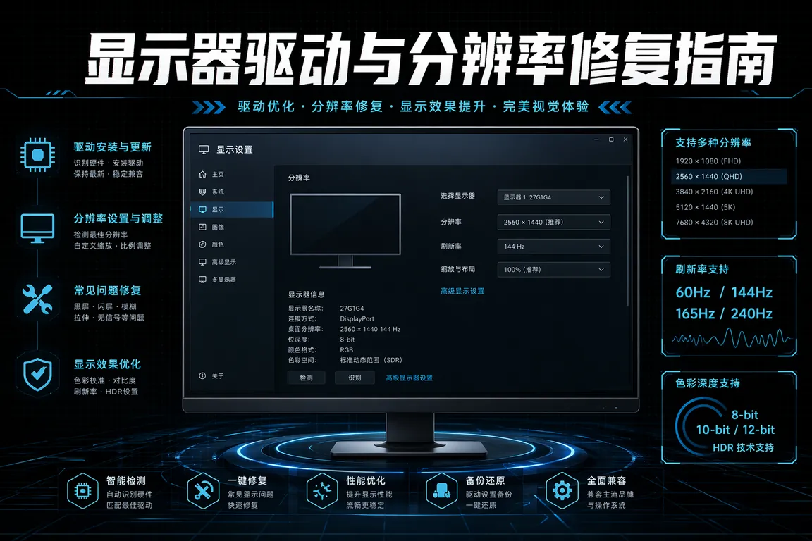 显示器驱动与分辨率修复指南
