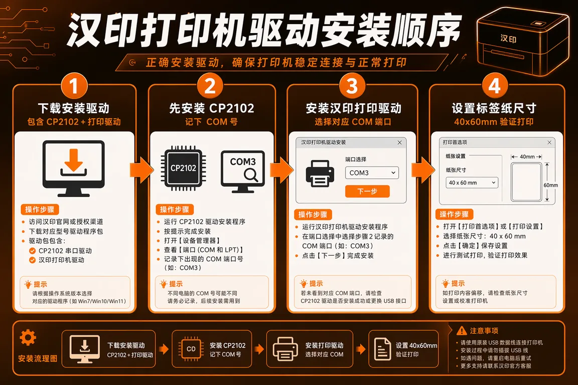 汉印打印机驱动安装步骤