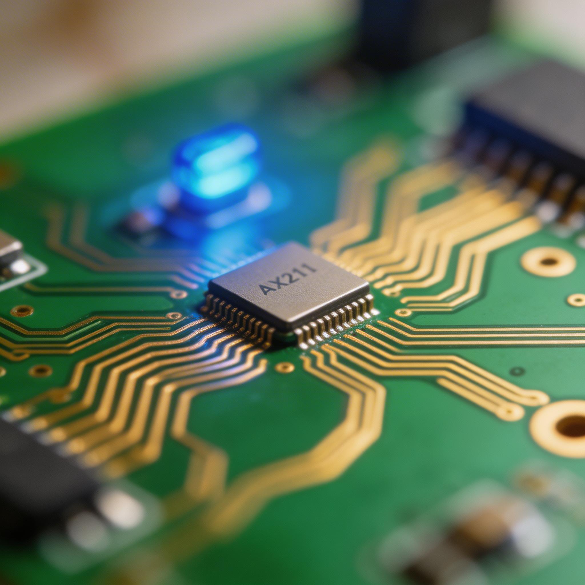 蓝牙芯片PCB特写